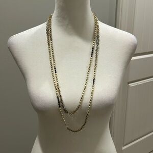 Loft long adjustable and stackable necklace.  With beads and pearls.
